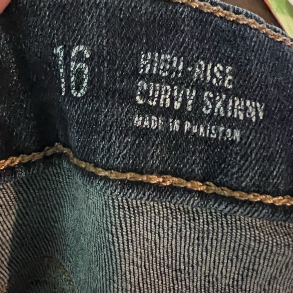 A.N.A. A New Approach High Rise Curvy Skinny Denim Blue Jeans Pants Women's 16 - Picture 9 of 11